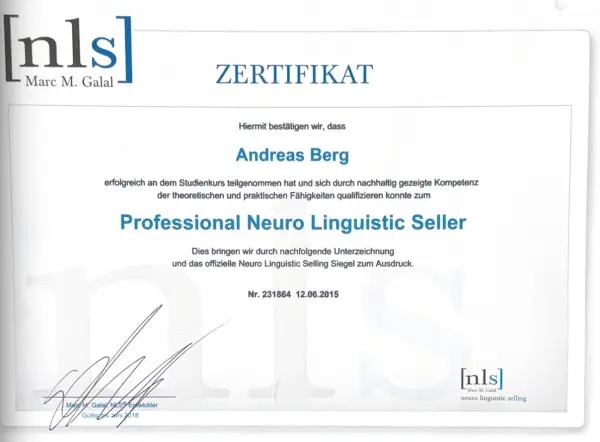 Professional Neuro Linguistic Seller — Marc M. Galal 2015